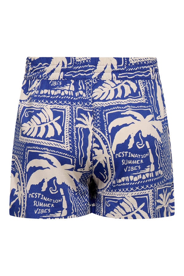 JDY Short fluido estampado azul