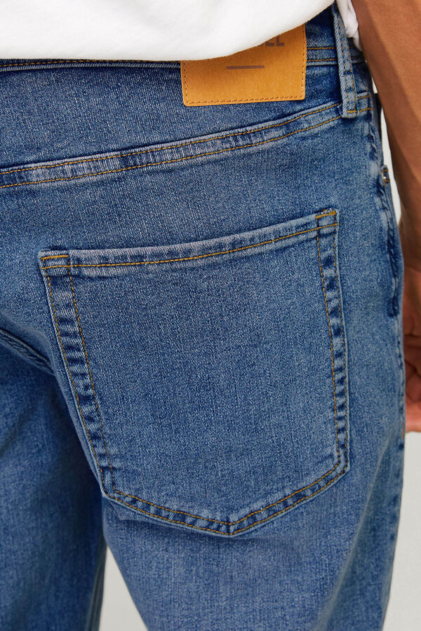 JJ REBEL cal&ccedil;a jeans de corte reto  azul