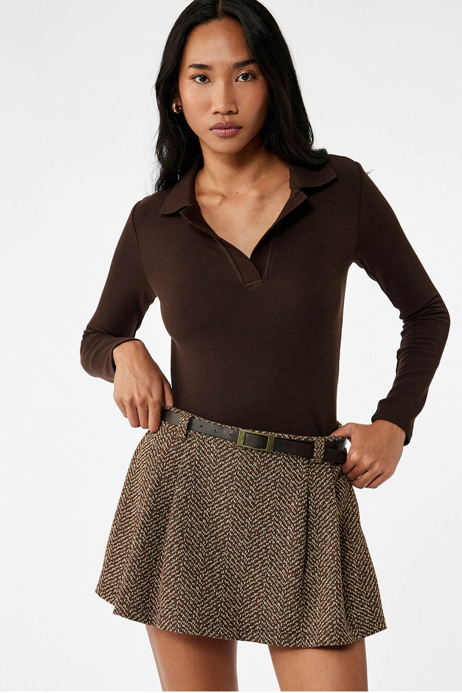 Camiseta de cuello redondo tipo polo