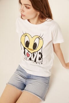 Springfield Camiseta "Love" Piolín blanco