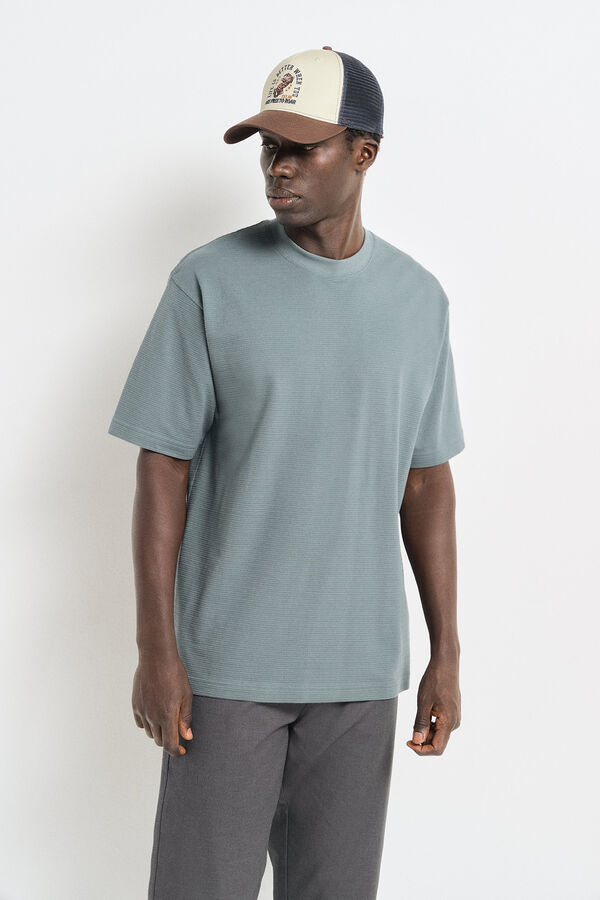 Springfield Textured T-shirt acqua