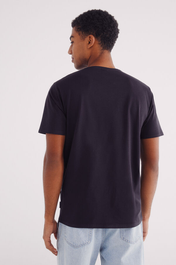 Springfield Camiseta b&aacute;sica pico slim fit negro