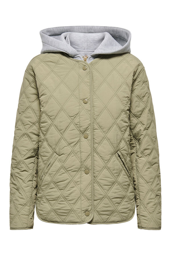 Only Quilted jacket with hood printed