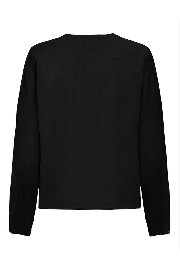 Only Camisa de manga comprida com estampa animal preto