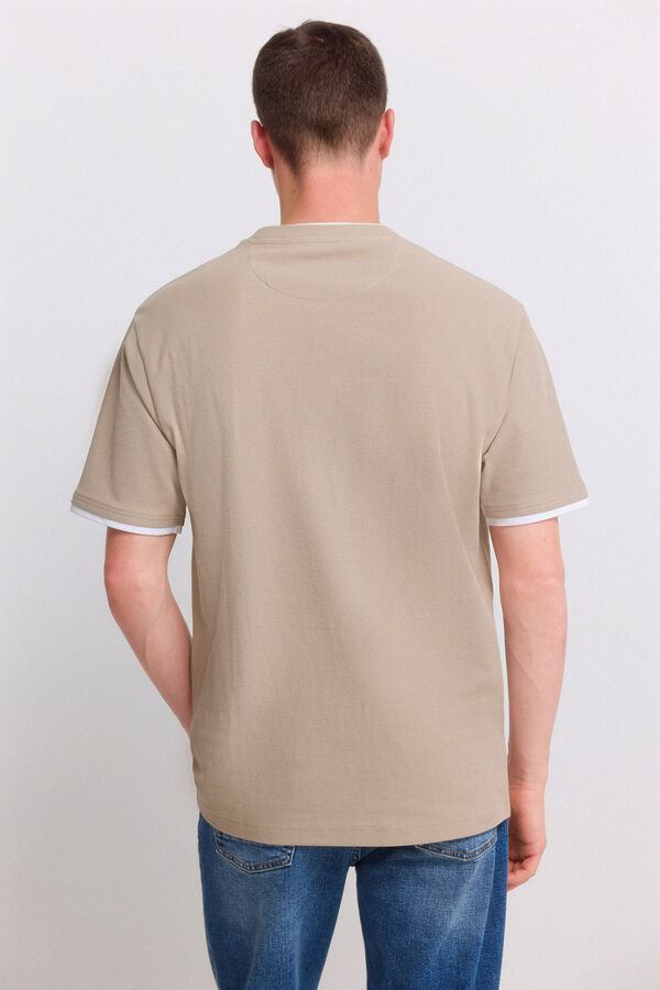 Springfield Double waffle T-shirt nude