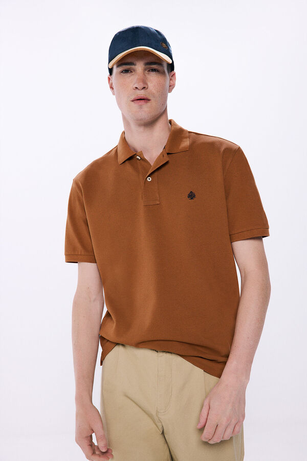 Springfield Polo piqué basique coupe classique camel