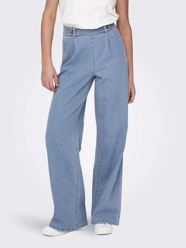 Springfield Buttoned wide leg jeans blue mix