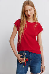 Springfield Crochet shoulder T-shirt burgundy