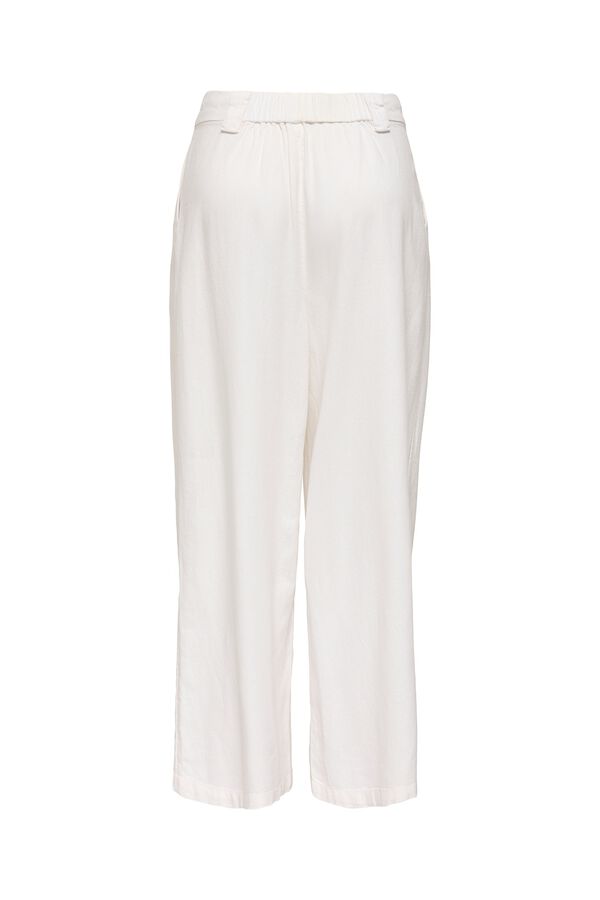 Only Pantal&oacute;n wide de lino blanco