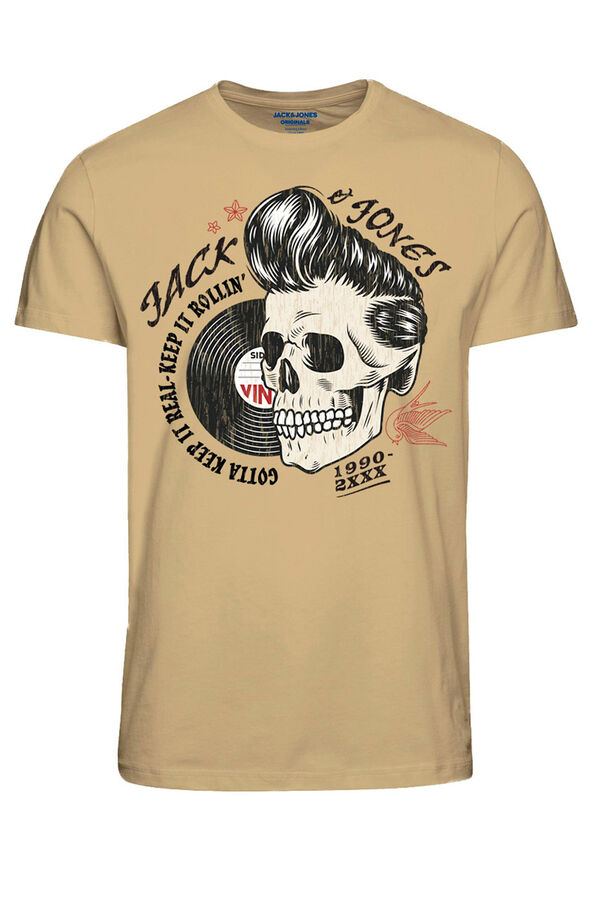 Springfield Skull print short-sleeved T-shirt Žuta