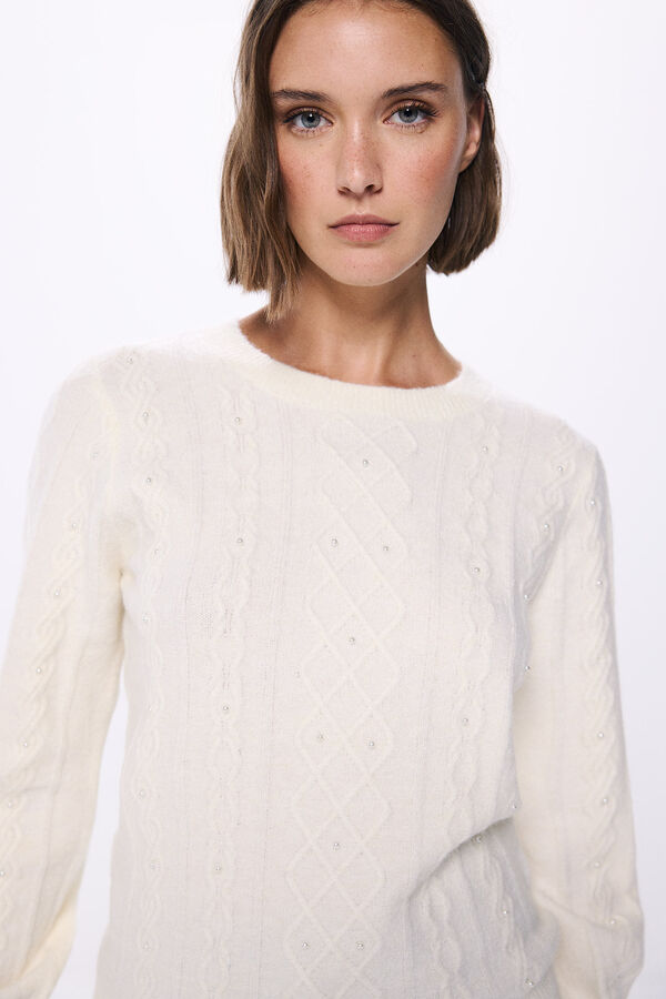 Springfield Cable knit jumper ecru