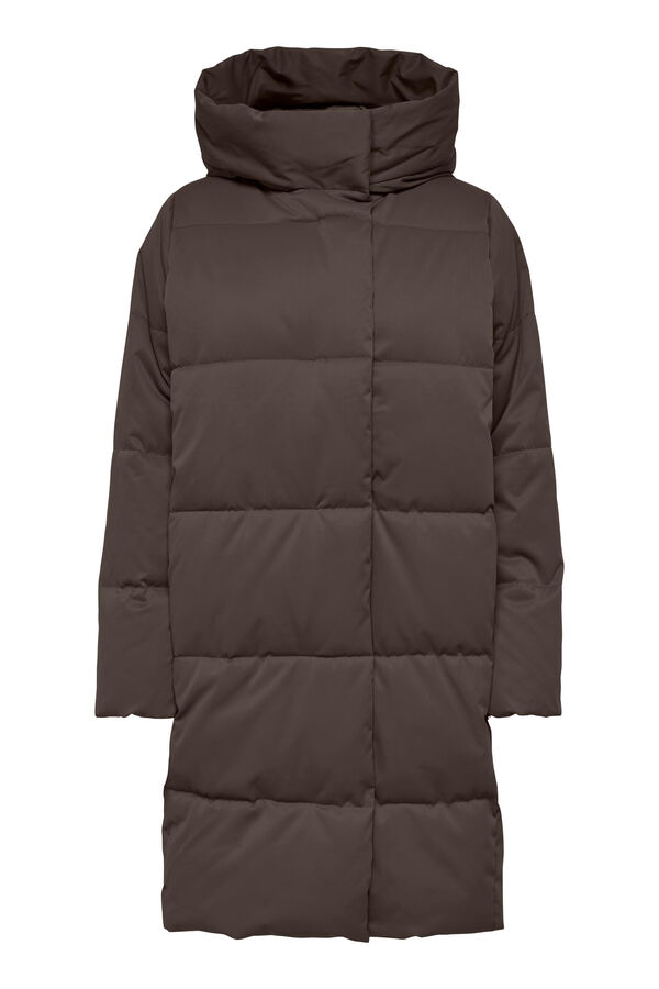 Springfield Long hooded puffer coat brown