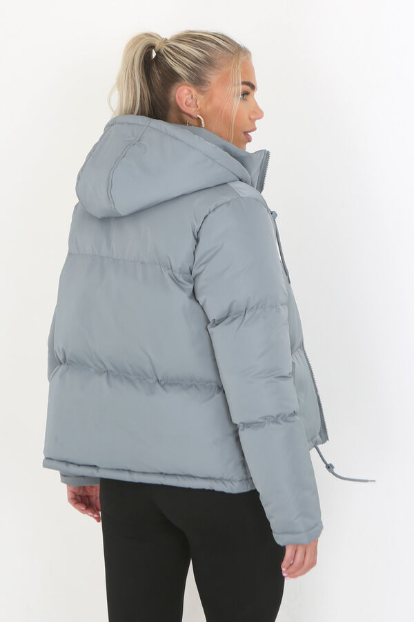 Springfield Quilted puffer jacket with hood svijetloplava