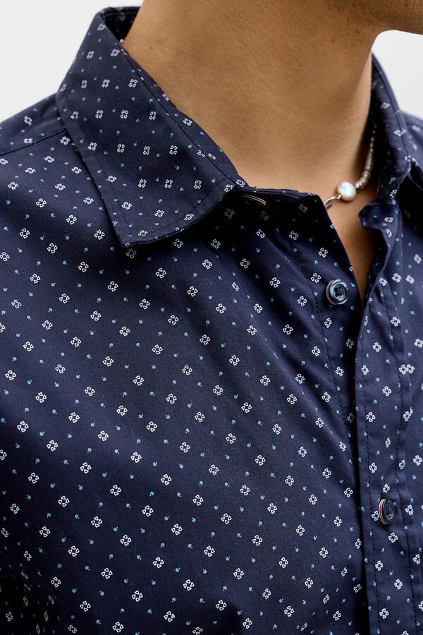 Jack & Jones Camisa slim fit estampada azul