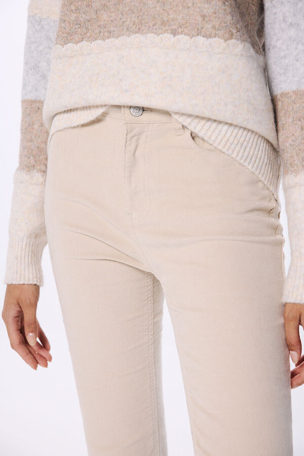 Springfield Pantalon velours côtelé kick flare couleur