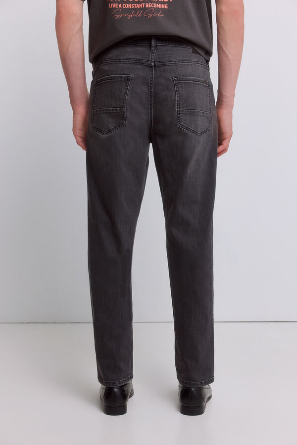 Springfield Dark grey washed slim fit jeans grey