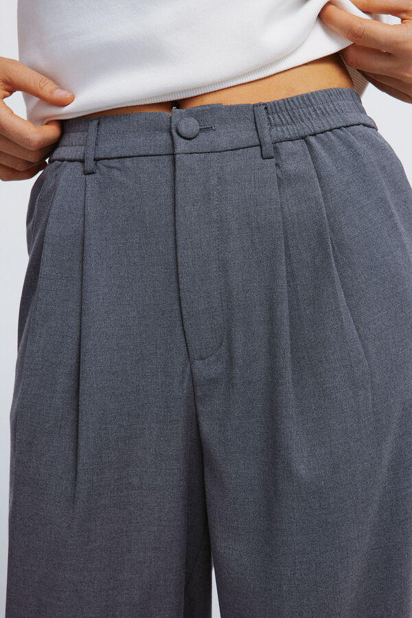 Springfield Trousers with elastic waistband grey