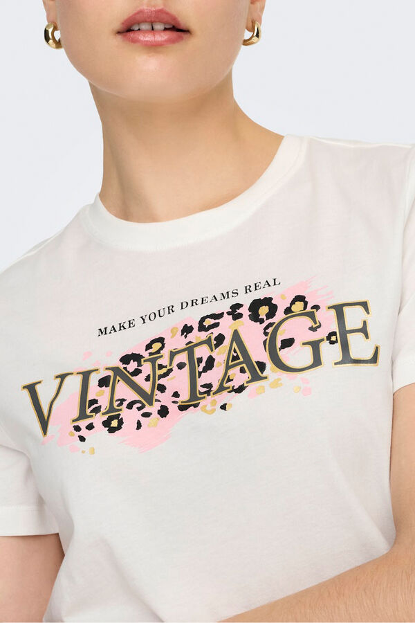 Only Front print T-shirt white