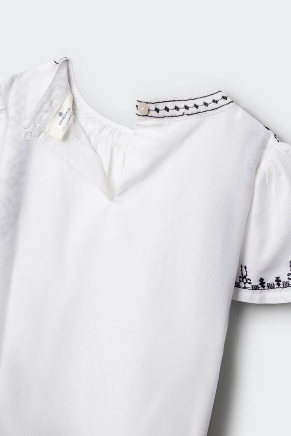 Springfield Kids Blusa blanca bordados ni&ntilde;a blanco