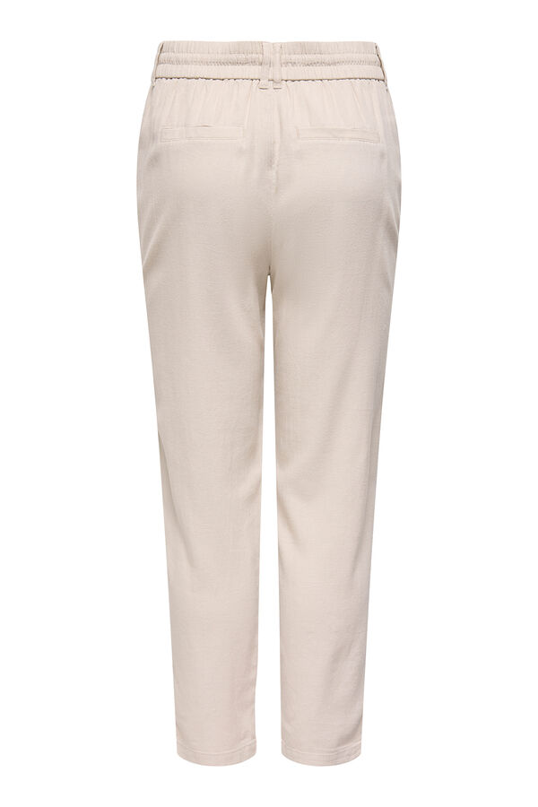 Only Pantal&oacute;n regular fit de lino gris