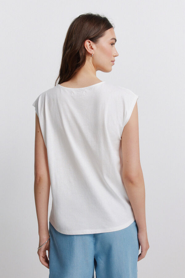 Springfield Polka-dot short sleeve T-shirt beige