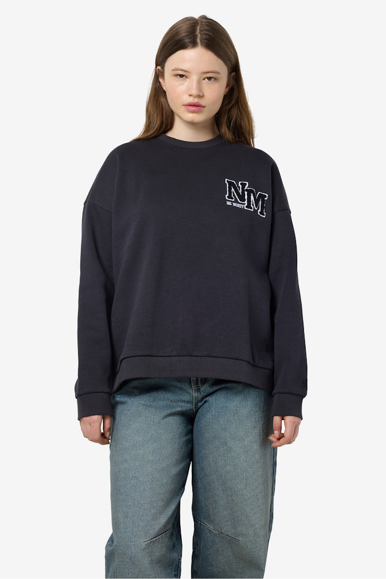 Noisy May Basic-Sweatshirt mit seitlicher bestickt