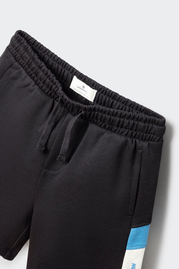 Springfield Kids Bermuda jogger franjas ni&ntilde;o negro