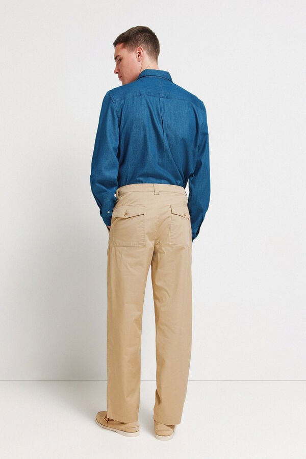 Springfield Lightweight straight fit trousers grey