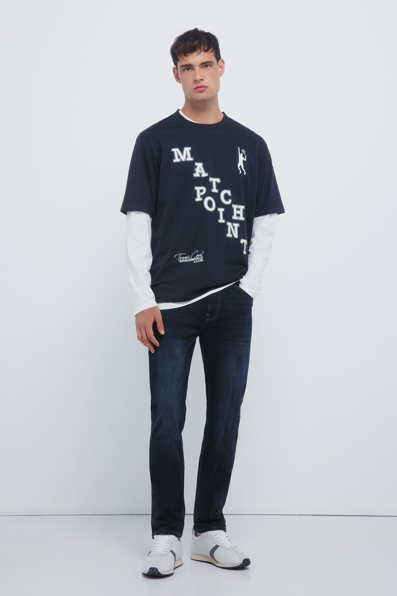 Springfield Farmerke slim kroja vrlo tamne plave boje