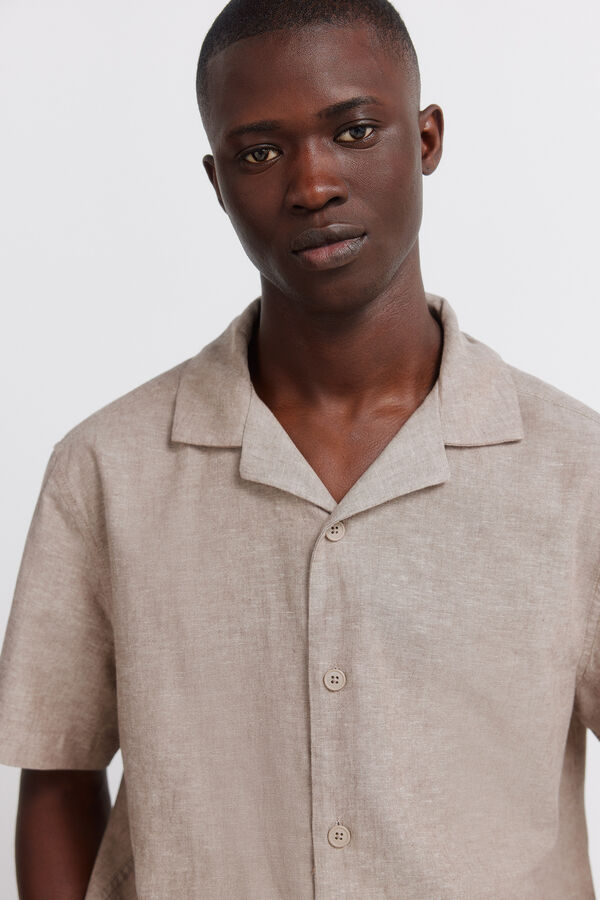 Springfield Linen short sleeve shirt nude