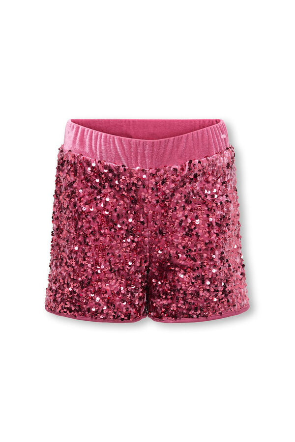 Only Girls Shorts de lentejuelas morado/lila