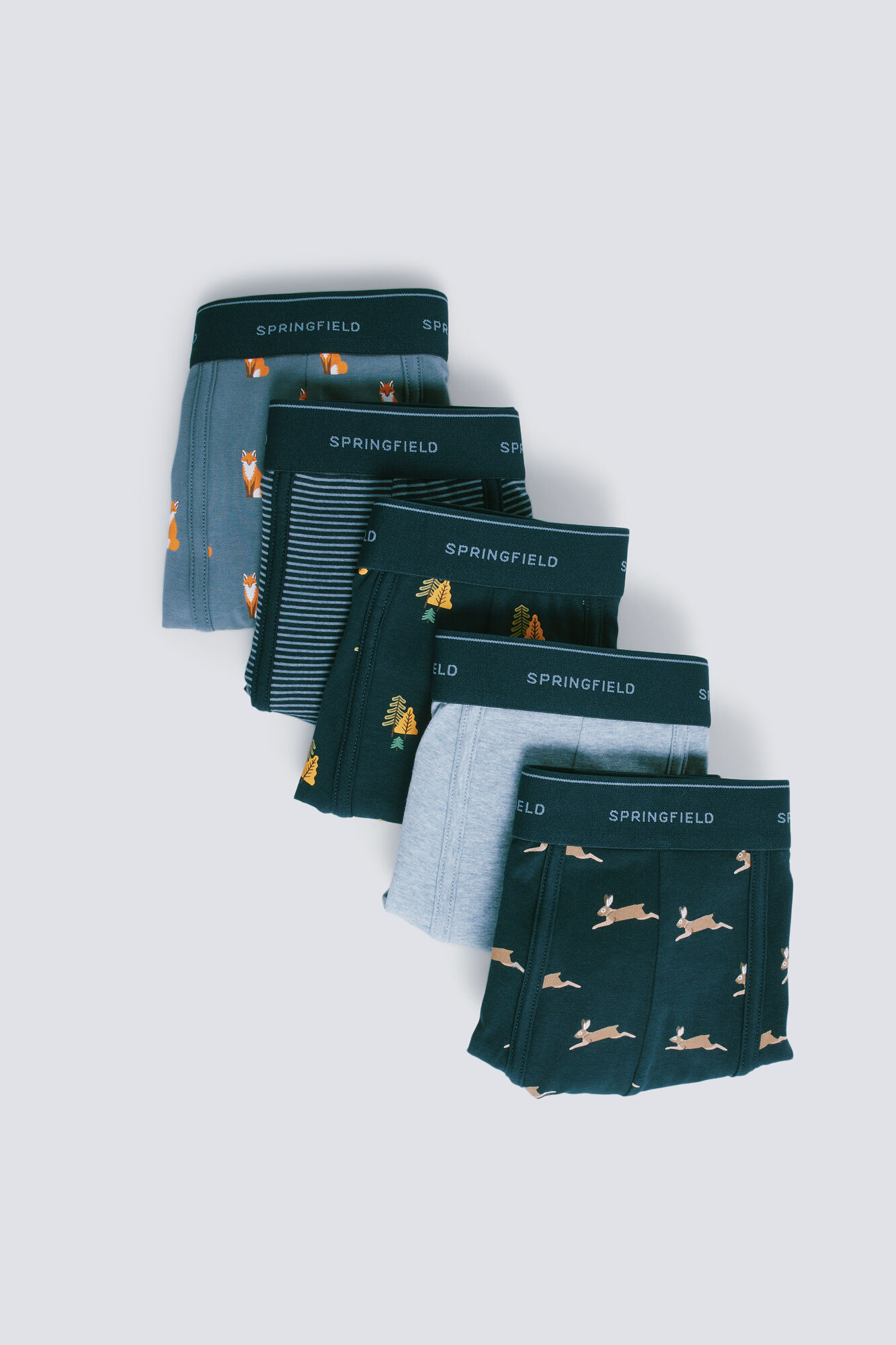Springfield Pack of 5 printed cotton boxers