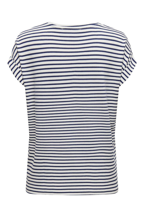 Only Camiseta de rayas de manga corta blanco