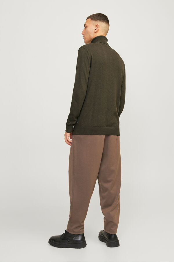 Jack & Jones Jersey b&aacute;sico de cuello alto verde