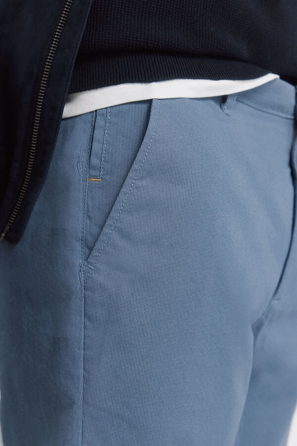 Springfield Slim fit micro-print trousers blue