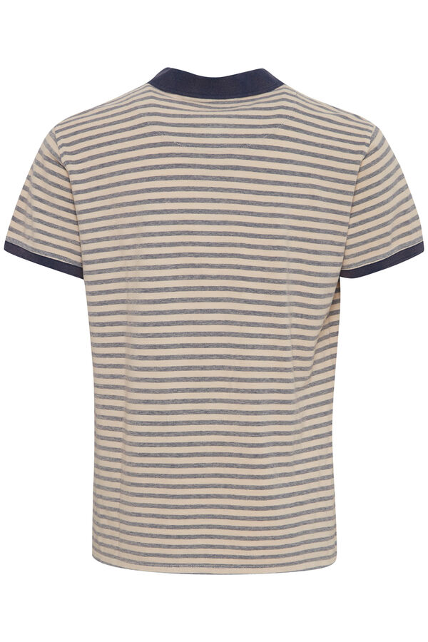 Springfield Striped cotton regular fit polo shirt navy