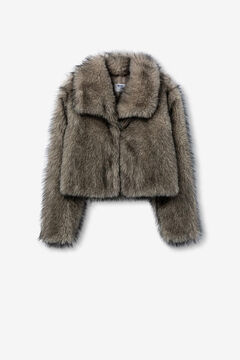 Tiffosi Young Short faux fur jacket grey