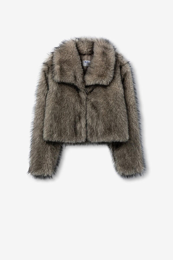 Tiffosi Young Short faux fur jacket grey