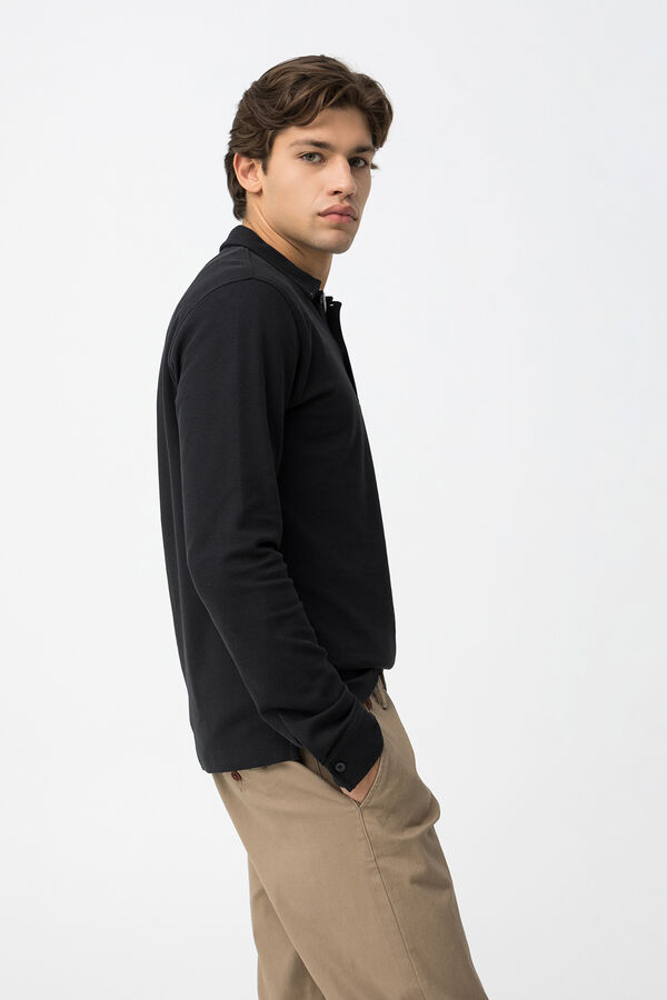 Tiffosi long sleeve polo shirt blue