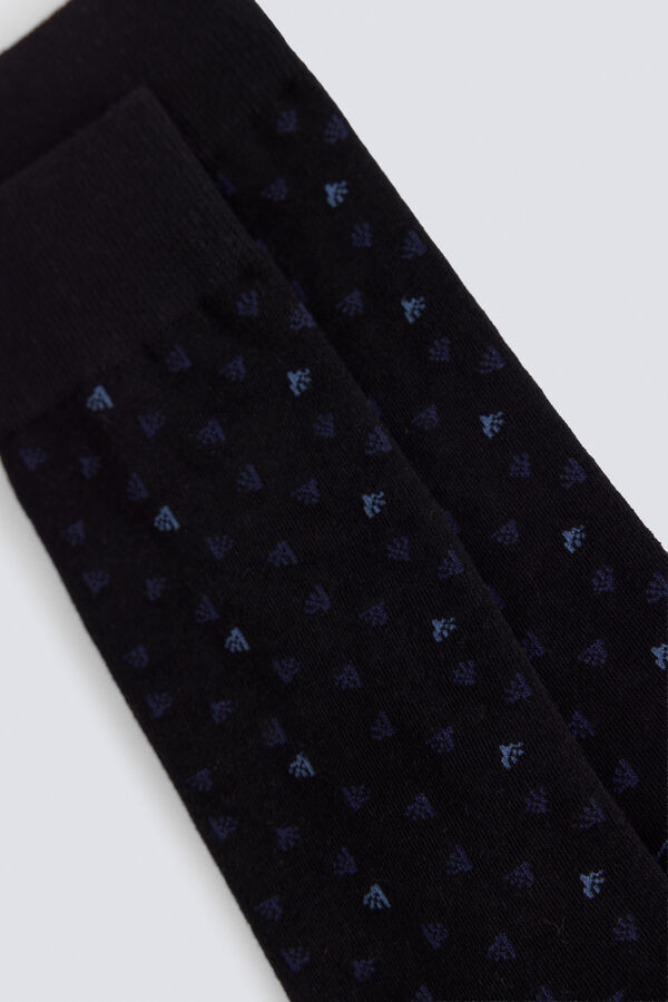 Springfield Micro-embroidered long sock blue