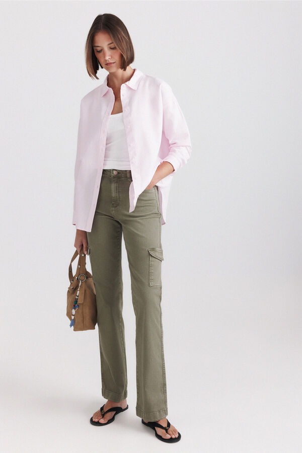 Springfield Oversize oxford shirt pink