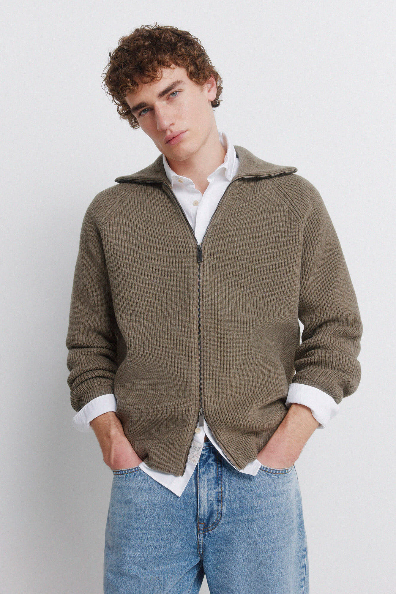 Springfield Cardigan ribbed knit jersey-knit