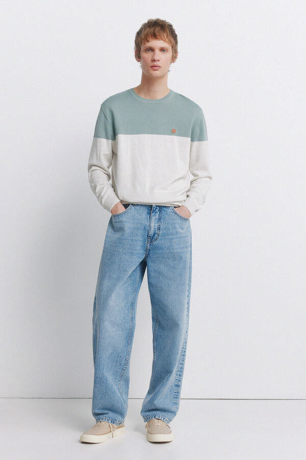 Springfield Colour block basic jumper grey