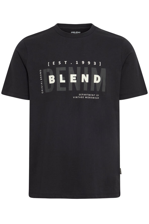 Blend Camiseta manga curta com logo  preto