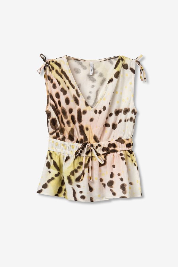 Tiffosi Blusa com estampa animal e la&ccedil;os branco