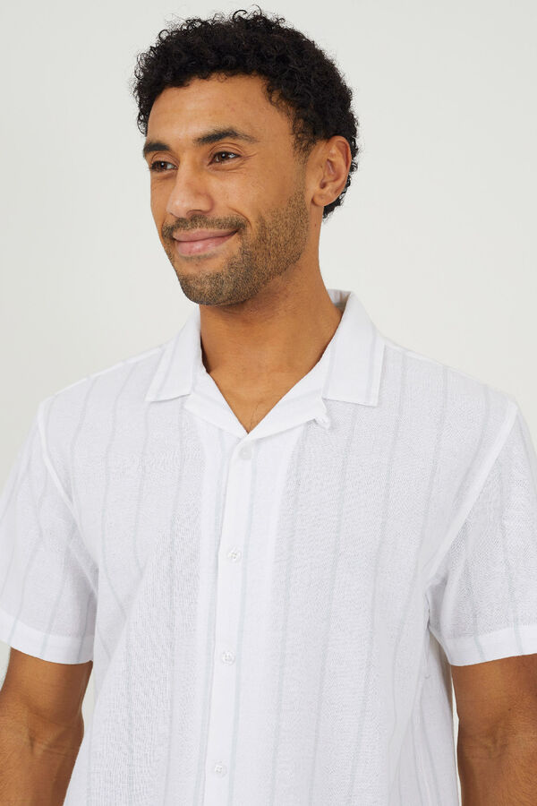 Brave Soul Striped short sleeve shirt white