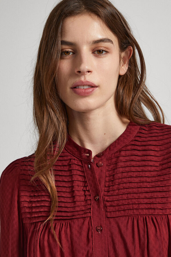 Springfield Blouse with pleated detail red