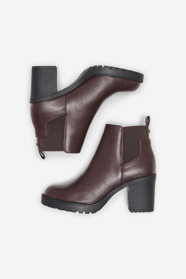 Only Vegan leather heeled chelsea ankle boot brown