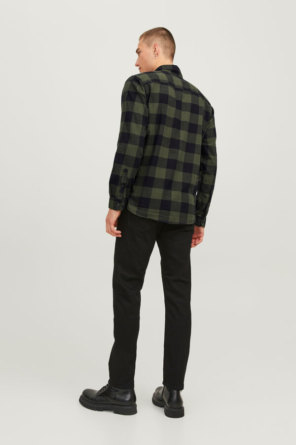 Jack & Jones Camisa xadrez regular fit verde