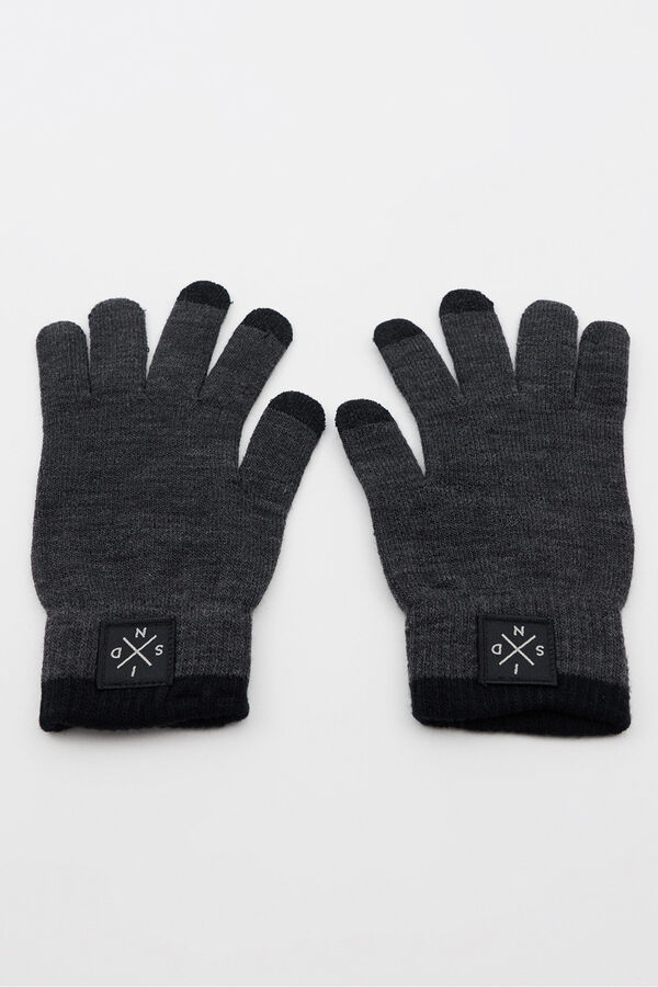 Inside Guantes de punto t&aacute;ctiles gris